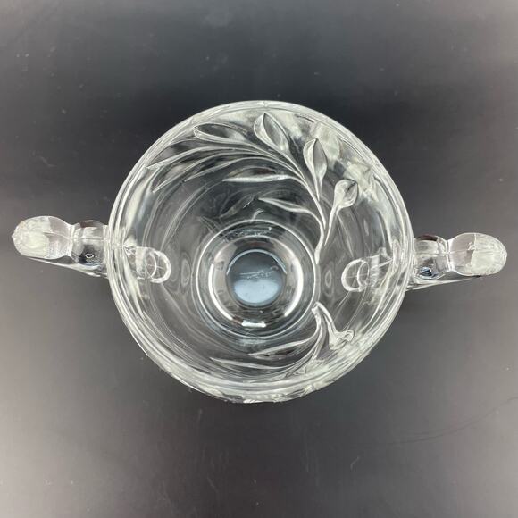 Vintage Indiana Glass Willow Pattern Sugar Dish, Mid Century Glass Sugar Bowl - Picture 12 of 12